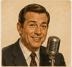 Concept portrait of the TV show announcer
